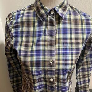 AUTHENTIC THEORY plaid button down top.